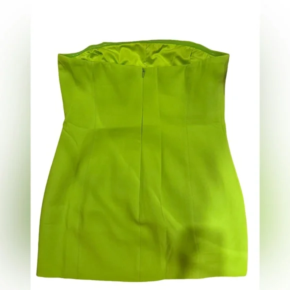Meshki Maci Crepe Strapless Mini Dress - Lime Green - Picture 5 of 7